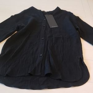 Womens Comi button down black shirt